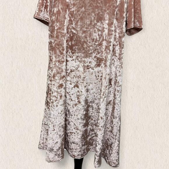 POL Blush Pink Crushed Velvet Shift Dress Size Large – Y2K Retro Glam Holiday - Picture 3 of 8